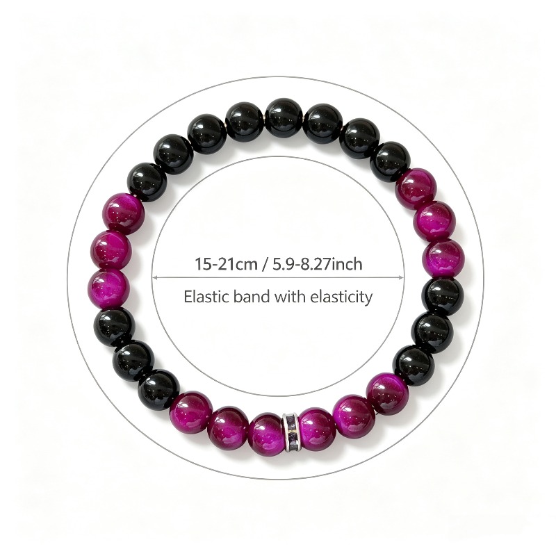 Yao Black Plum Purple Translucent Beaded Bracelet